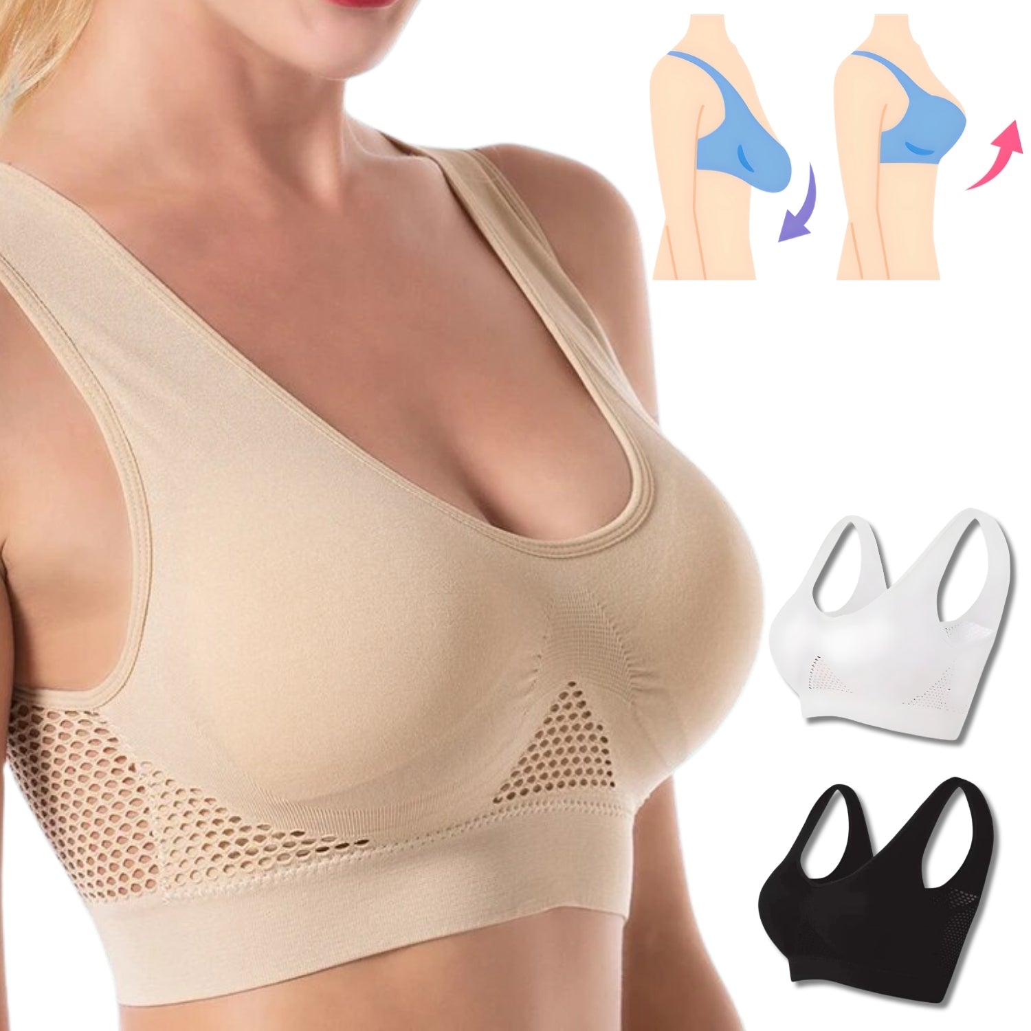 GracePose® - Push-up bra No-Wire (Pack of 3) – Novedua™