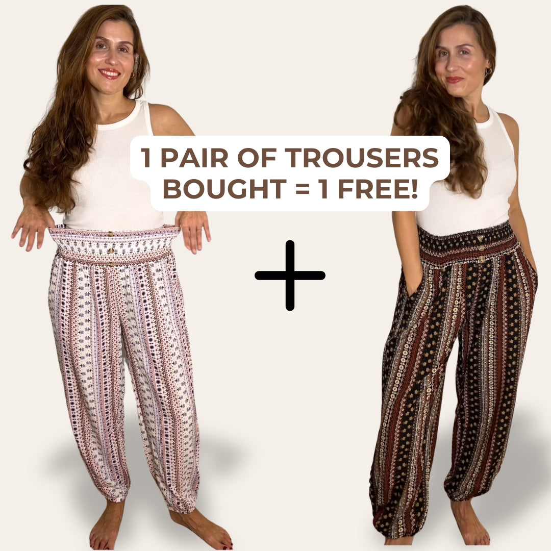 Buy 1 Get 1 Free - Mia Comfortable bohemian trousers